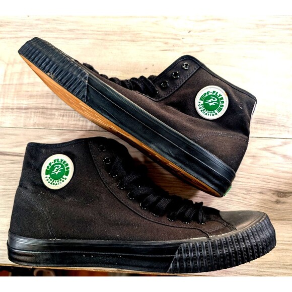 PF Flyers Sandlot Black Canvas Center Hi High Top Sneakers Shoes Mens Size 14 - Picture 11 of 13